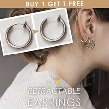 Load image into Gallery viewer, RETRACTABLE HOOP EARRINGS